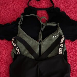 Nike Olive and Black Strappy Sports Top